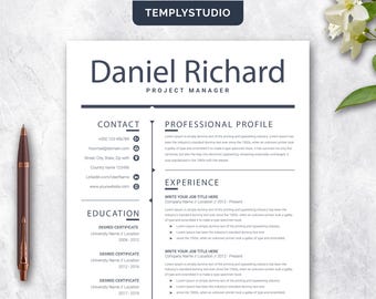 Modern CV Template | Professional Resume Template | Clean Resume Design | Editable CV for Word & Canva | Instant Download