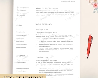 Ats Friendly CV Template Word, Professional Resume Template for Microsoft Word, Modern Minimalist CV Design, Hr Approved Resume, Editable CV