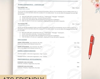 ATS Friendly Resume Template for Canva, Professional CV Template, Modern Minimalist Resume Design, Executive Resume, Professional CV 2025