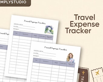 Travel Expense Tracker | Printable Travel Budget Planner | Vacation Spending Log | Trip Expense Sheet | Digital Download