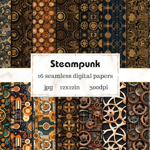 Steampunk Pattern - Seamless digital paper - Digital paper - Sublimation File - Digital Seamless Repeat Pattern - Printable Paper