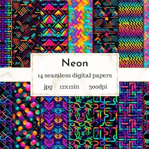 Neon seamless digital paper - Digital paper - Abstract texture - Digital Seamless Repeat Pattern - Printable Digital Paper - colorful neon