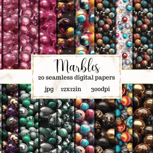 Marbles Colorful Seamless Digital Papers Printable Paper Digital Paper ...