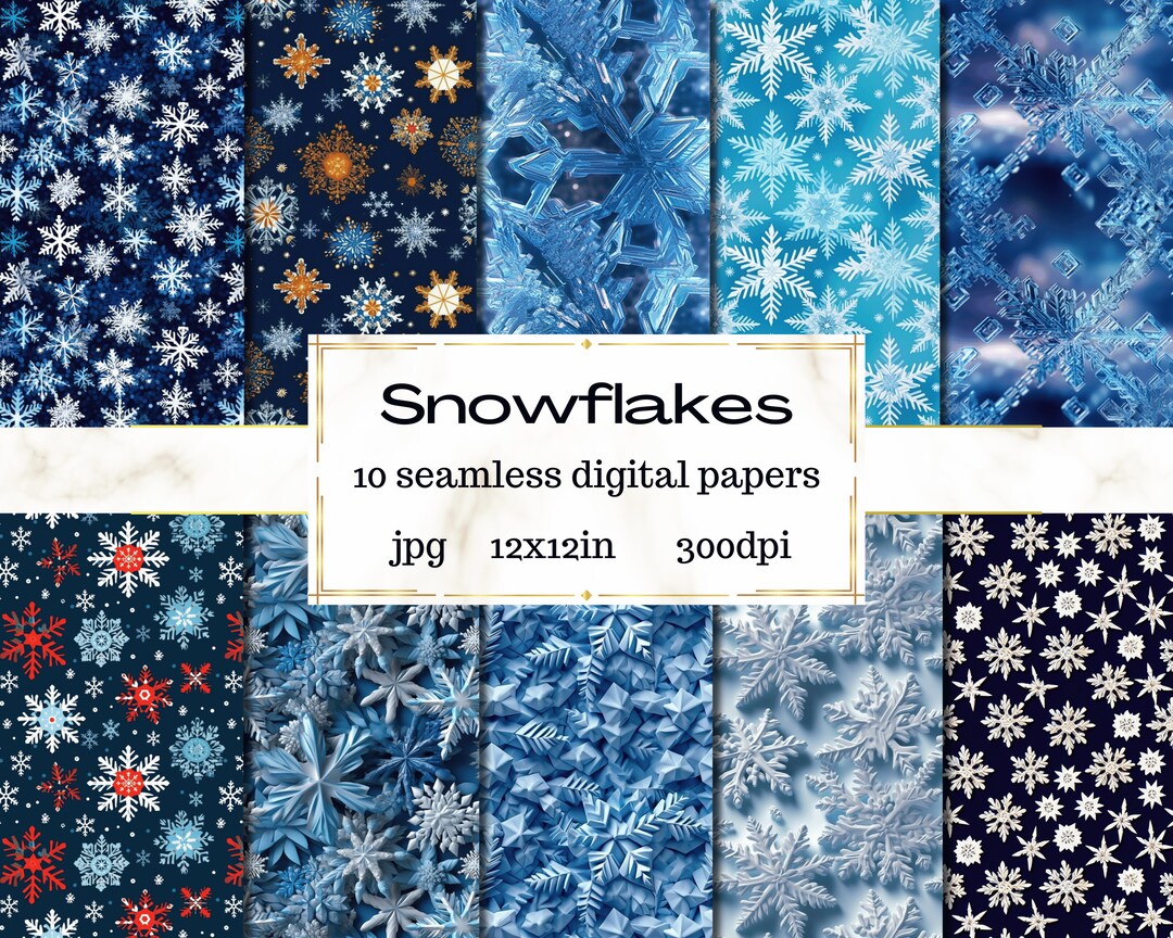 Snowflakes Paper Seamless Digital Paper - Digital Paper - Sublimation ...