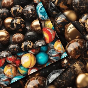 Marbles Colorful Seamless Digital Papers Printable Paper Digital Paper ...