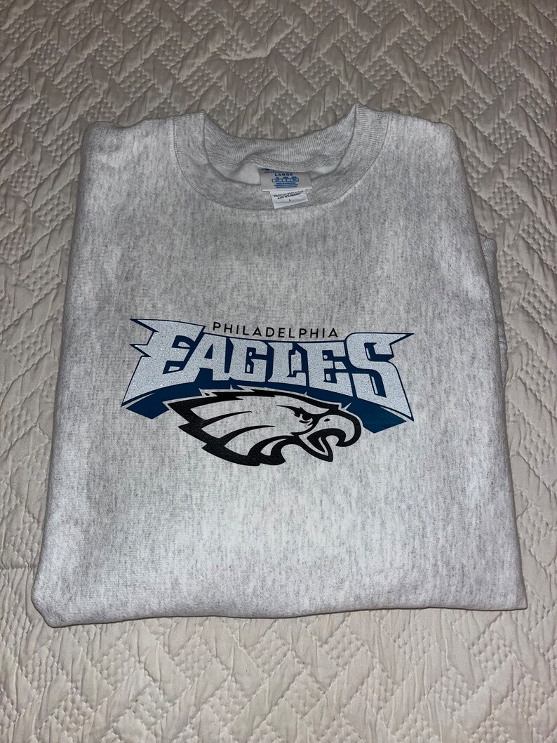 Philadelphia Eagles Glitter Crewneck Etsy