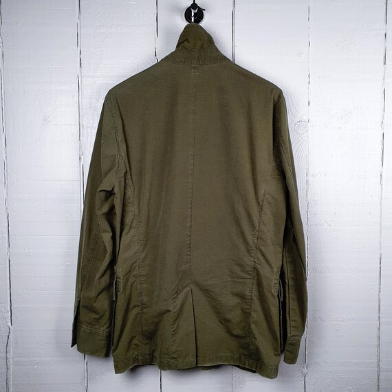 Vintage Green Size M Army Style Canvas Cotton Jac… - image 7