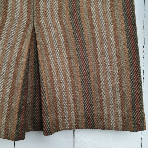 Vintage Brown Striped Wool Skirt 1970s 80s French… - image 7