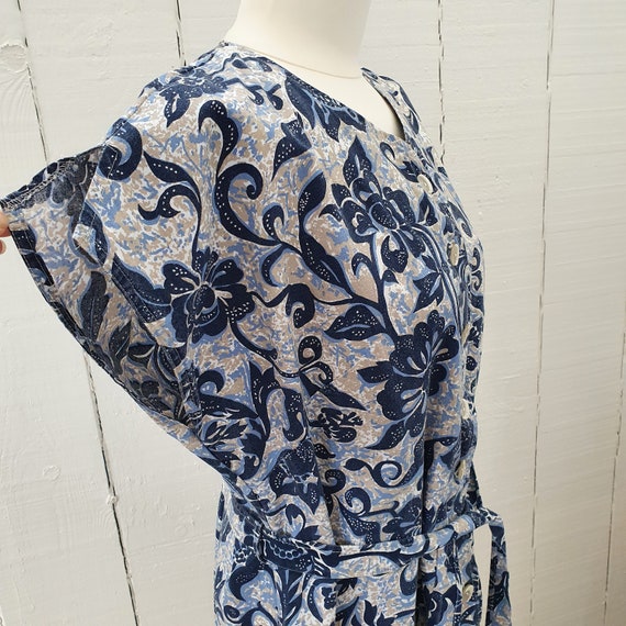 Vintage Handmade House Dress Size S to M Blue Bei… - image 6