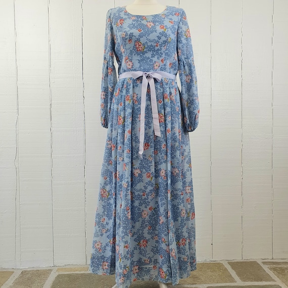 Vintage 70s Floral Dress Cottagecore Country Size… - image 1