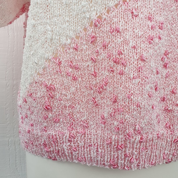 90s Pink Jumper Handmade Size Medium M Handknit F… - image 7