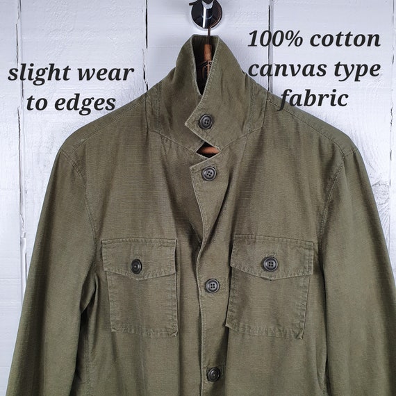 Vintage Green Size M Army Style Canvas Cotton Jac… - image 5