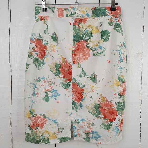 Vintage 80s Floral Pencil Skirt Boho Style Summer… - image 4