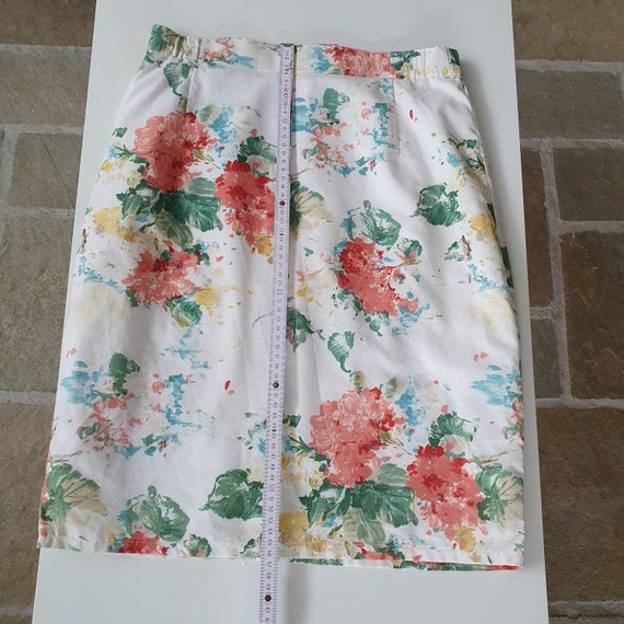 Vintage 80s Floral Pencil Skirt Boho Style Summer… - image 8