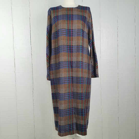 Vintage 1980s Checked Dress 1990s Dress Hounds To… - image 1