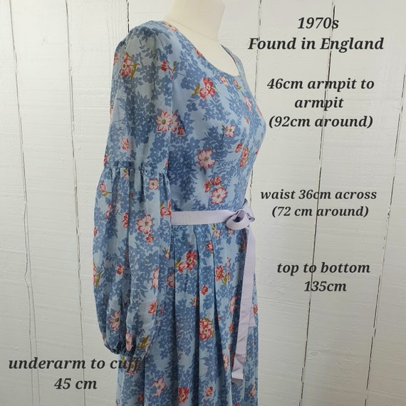 Vintage 70s Floral Dress Cottagecore Country Size… - image 4