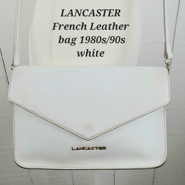 Vintage LANCASTER Paris Bag White Leather 1990s Shoulder Bag 80s 90s French Classic Handbag Classic Iconic Style Crossbody Purse Baguette