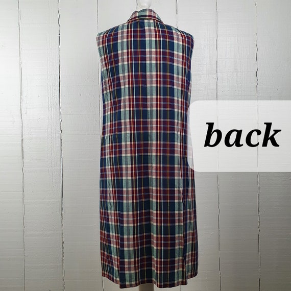 1970s Checked Dress Size Medium Housecoat Dress B… - image 6