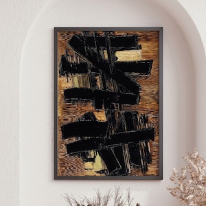 Soulages Retrospective Art, Exhibition Poster, Scandinavian Print, Minimalist Print, Abstract Poster, High Quality Poster, Large Wall Art