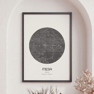 Mesa Map Prints, World City Map, Map Wall Art, Large Map, Modern Map Print