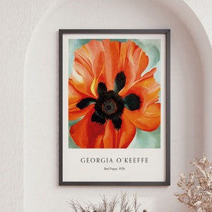 Georgia O’Keeffe Flower Poster, Red Poppy - 1928, Flower Abstraction, Art Poster, Abstract Wall Art Decor, Gallery Art, Modern Wall Art