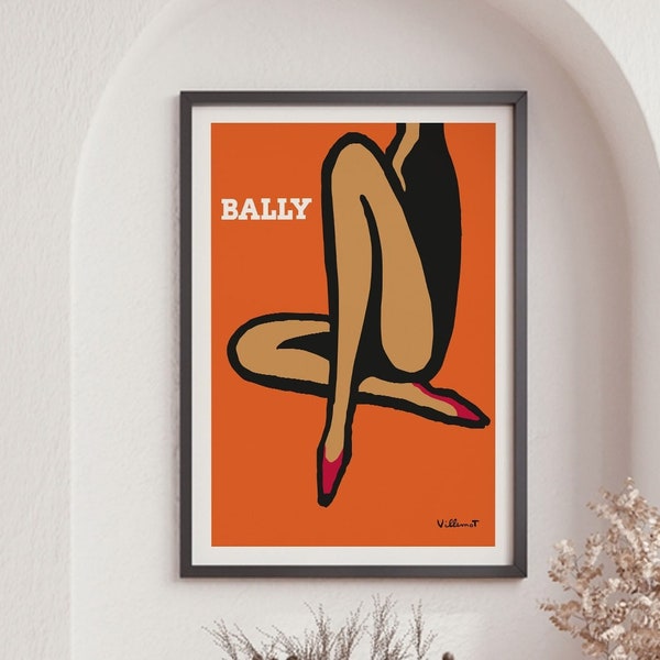 Bally Legs Woman Poster, Bally Legs Orange Print, Bally Shoes, Gallery Quality Art, Wall Art Decor, Home Decor, Art Poster, Decorative Print