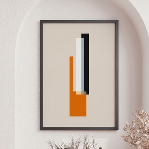 Bauhaus Geometric Poster, Mid Century Modern Art Print, Minimalist Poster