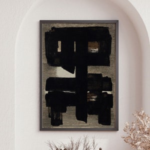 Soulages Painting, Abstract Poster, Exhibition Poster, Soulages Print Wall Decor Print
