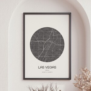 Las Vegas Map Prints, Weltkarte Karte, Map Poster, Beedroom Art, verschiedene Größen, moderne Kunst