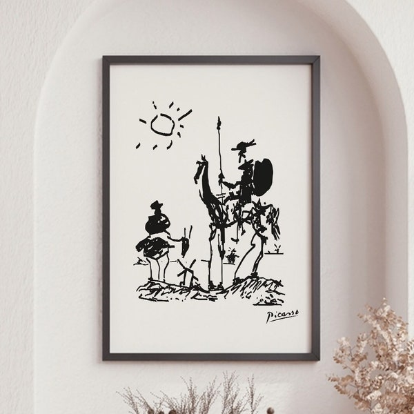 Pablo Picasso Premium Posters, Don Quixote 1955, Wall Art, Surrealism, Minimalist Poster, Ideal Gift, Vintage Art, Exhibition Poster