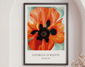 Georgia O’Keeffe Flower Poster, Red Poppy - 1928, Flower Abstraction, Art Poster, Abstract Wall Art Decor, Gallery Art, Modern Wall Art