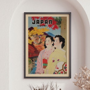 Japan Vintage Travel Poster Print, Retro Travel Print, Office Decor, Home Decor, Wall Art