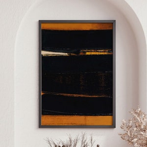 Orange Black Modern Wall Art, Soulages Print, Modern Poster, Minimalist Print, Exhibition Poster