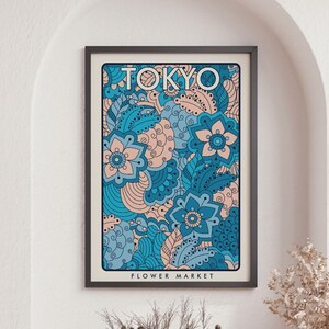 Tokyo Flower Market, Flower Market Poster, Flower Market Prints, Flower Shop, Florist Gift, Flower Print, Home Decor Wall Art