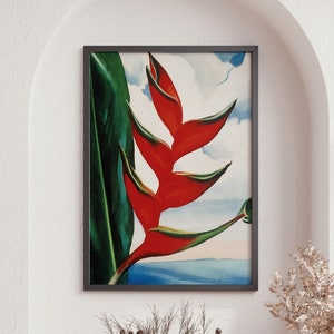 Georgia O’Keeffe Art Poster, Heliconia’s, Crab’s Claw Ginger - 1939, Hawaii, Home Wall Decor, Multiple Sizes