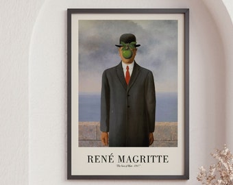 Vintage Poster Print, The Son of Man Rene Magritte Art, Gift Idea, Office Wall Decor, Poster Print Wall Art, Art Decor