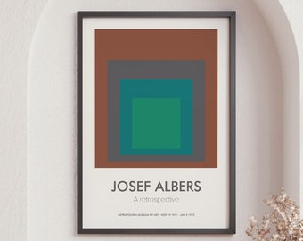 Josef Albers Wall Art, Minimalist Art, Homage to the Square Series, Small to Large Sizes, Geometric Art, Abstract Poster