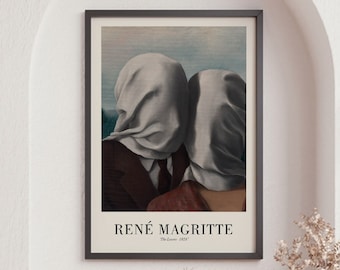 Rene Magritte Poster, The Lovers - 1928, Inspirational Wall Art, Modern Wall Art Prints, Modern Art Gift Idea, Large Wall Art