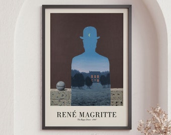 Rene Magritte Art Print, The Happy Donor 1966, Idea de regalo de arte moderno, Impresión de póster de arte de pared, Arte de pared grande