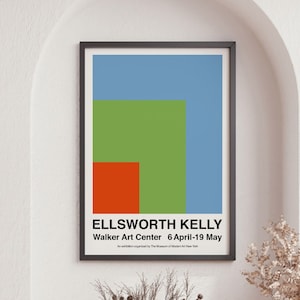 Ellsworth Kelly Geometric Poster, Museum of Modern Art New York, Exhibition Poster, Wall Gallery, Wall Art, Living Room, Vintage Art