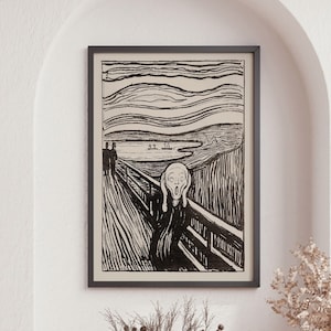 The Scream Poster Print by Edvard Munch 1893, Munch Art Print, Scream Art Print, Edvard Munch Lithography
