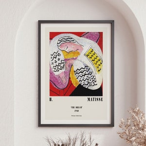 Henri Matisse The Dream 1940, French Wall Art, Matisse Exhibition Poster, Wall Art, Minimalist Poster, Ideal Gift, Home and Living
