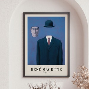 Rene Magritte Art Print, The Pilgrim - 1966, Mid Century Modern Wall Art, Surrelist Art Print, Office Wall Art, Large Wall Art