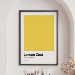 Lemon Zest Color Poster Print, Great Color Scheme, Minimalistic Design, Trending Colour Print, Nordic Poster Art, Complementary Wall Poster