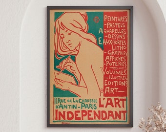 Vintage French Poster, Emile Berchmans, Independent Art, Wall Decor