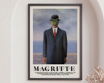Vintage Poster, The Son of Man Rene Magritte Art, Gift Idea, Office Wall Decor, Poster Print Wall Art, Art Decor