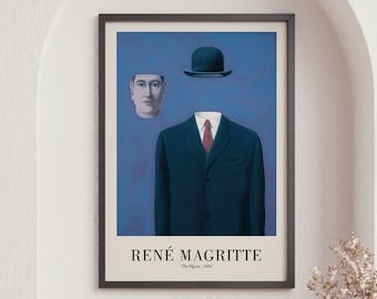 Rene Magritte Art Print, The Pilgrim - 1966, Mid Century Modern Wall Art, Surrelist Art Print, Office Wall Art, Large Wall Art