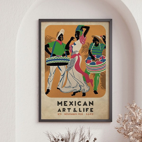 Mexico Art and Life Poster, Mexican Decor, Mexican Magazine Print, High Quality Print