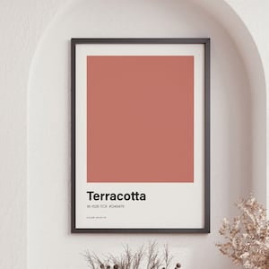 Terracotta Color Poster Print, Color Art, Pastel Gallery Wall Print, Neutral Decor, Boho Wall Art, Minimalist Poster, Home Decor