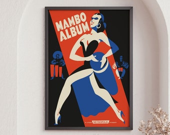 Mambo Album Poster Print, Dance Wall Art, Music Poster, Art Deco Poster, Retro Wall Decor, Home Decor